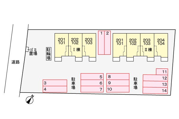 駐車場配置図 ｓｅｖｅｎｓｔａｒ　Ⅱ