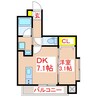 フィオーレ城南 1DKの間取り