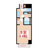 ルーカス新屋敷 1Kの間取り