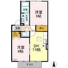 ノーバル　B 2DKの間取り