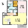 アジュールＲ 1LDKの間取り