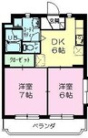 ＢＳマンション 2DKの間取り