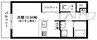 カトルパレ駅南 1Kの間取り