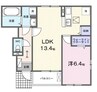 ピースフル　リビング茶町 1LDKの間取り