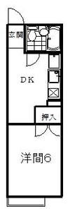 セジュール静波 1Kの間取り