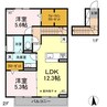 ウィットなかのしま 2LDKの間取り