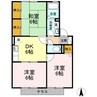 ハイカムールshimizu 3DKの間取り