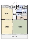 メルベーユⅡ 2DKの間取り