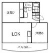 小石川マンション 2LDKの間取り