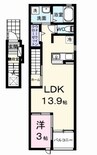 レユニオン 1LDKの間取り