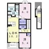 高岡ヒルズ　Ｂ 2LDKの間取り