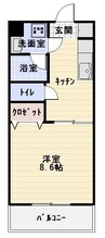 ヴェルデコート 1Kの間取り