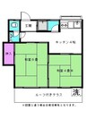 町アパート 2Kの間取り