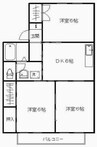 アメーヌ21 3DKの間取り