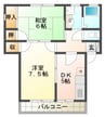 メゾンワルツ 2DKの間取り