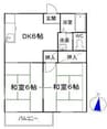 アーバンパークサイドA 2DKの間取り