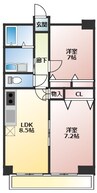 ベナレス藤枝 1LDKの間取り