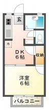 Life高柳 1DKの間取り
