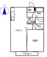 サンシティ赤堀 1LDKの間取り
