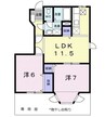 フィオーレ　Ⅱ 2LDKの間取り