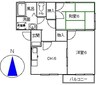 メゾンルミエールII 2DKの間取り