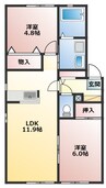 ドミール G 2LDKの間取り