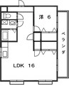 コンフォート萩Ｍ 1LDKの間取り