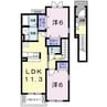 プラシードⅠ 2LDKの間取り