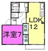 立花ハイツB 1LDKの間取り