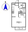 サンガーデン 1Kの間取り