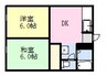 フォーブル瀬戸 B 2DKの間取り