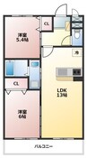 フィールド ヴィレッジ 2LDKの間取り