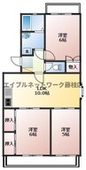 ガーデンパレスカネブンA 3LDKの間取り