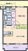 ティヨール 1LDKの間取り