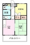 スカイプラザ焼津 2DKの間取り