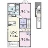 ダブル・クエスト　Ⅱ 2LDKの間取り