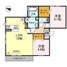 シュロス若江Ⅱ 2LDKの間取り