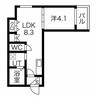 ルミエール若江岩田 1LDKの間取り