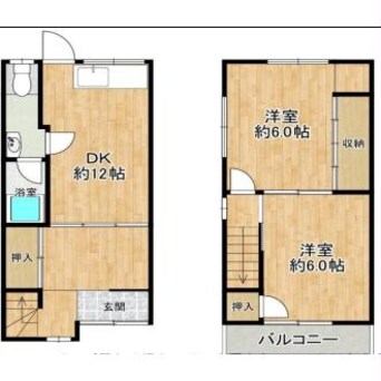 間取図 岩田町3丁目戸建貸家