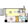 プレミアム菱屋西 1LDKの間取り