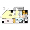 プレミアム菱屋西 1LDKの間取り