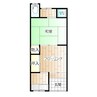岩田町５丁目　中村荘 2Kの間取り
