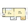 ディバージョン島之内 1DKの間取り