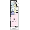 ル・クール 1Kの間取り