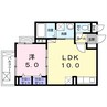 ラガーコート 1LDKの間取り