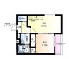 フジパレス瓜生堂Ⅵ番館 1LDKの間取り