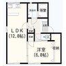 フォーレント若楠 1LDKの間取り