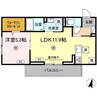 ロイヤルタウン日の出 1LDKの間取り