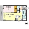 クレセント松原 1LDKの間取り