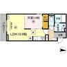 クレセント松原 1LDKの間取り